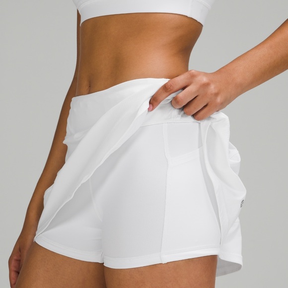 NWT Lululemon Pace Rival Mid Rise TENNIS Skirt Golf WHITE 4 regular length - Picture 7 of 9